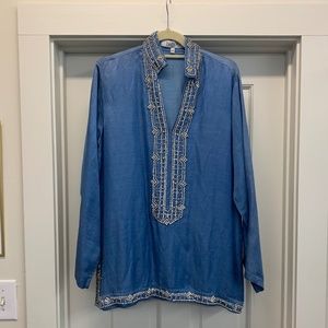 Bella Tu Tunic size XXL - Blue - Iinen and Viscose